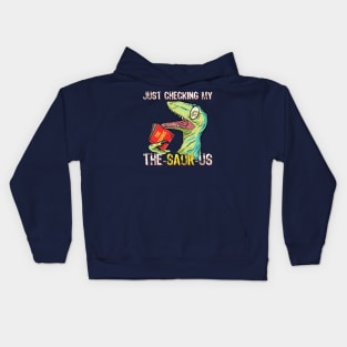 Cute Humor Funny T Rex Reading Book and Thesaurus Dinosaurs Pun Animal Gift for Kids Kids Hoodie